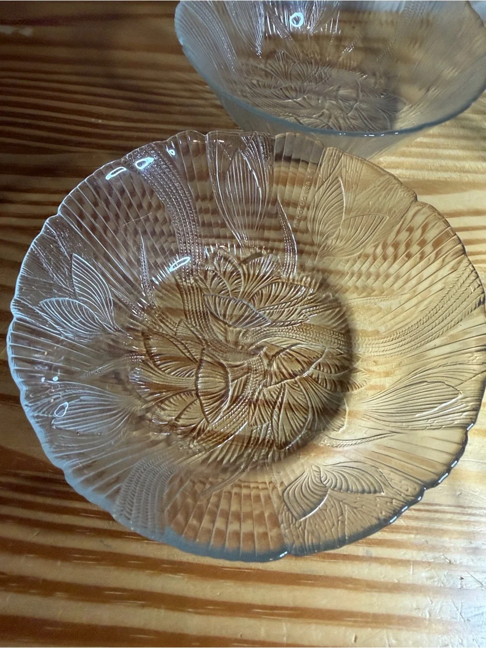 Vintage Arcoroc France Canterbury Crocus Glass 6” Salad Bowls Set of 4 MCM
